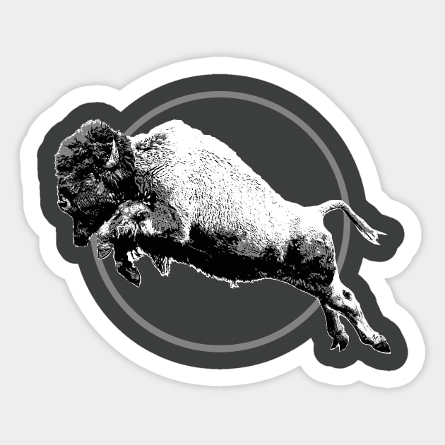 Buffalo Jump Sticker by MartinezArtDesign